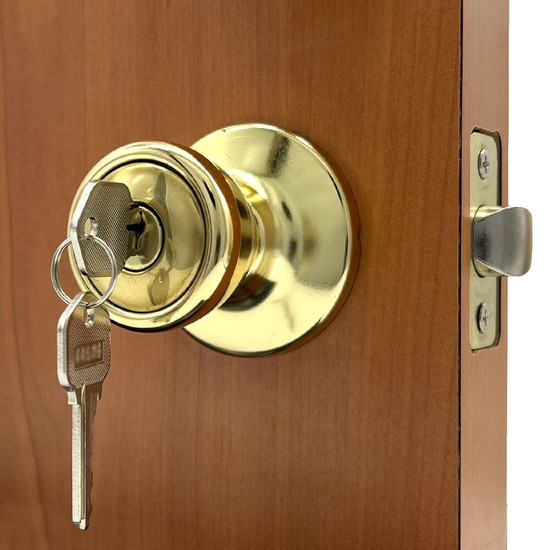 Keyed Entry Locks | MFS Supply - 3/4 View Outside of Door with Key